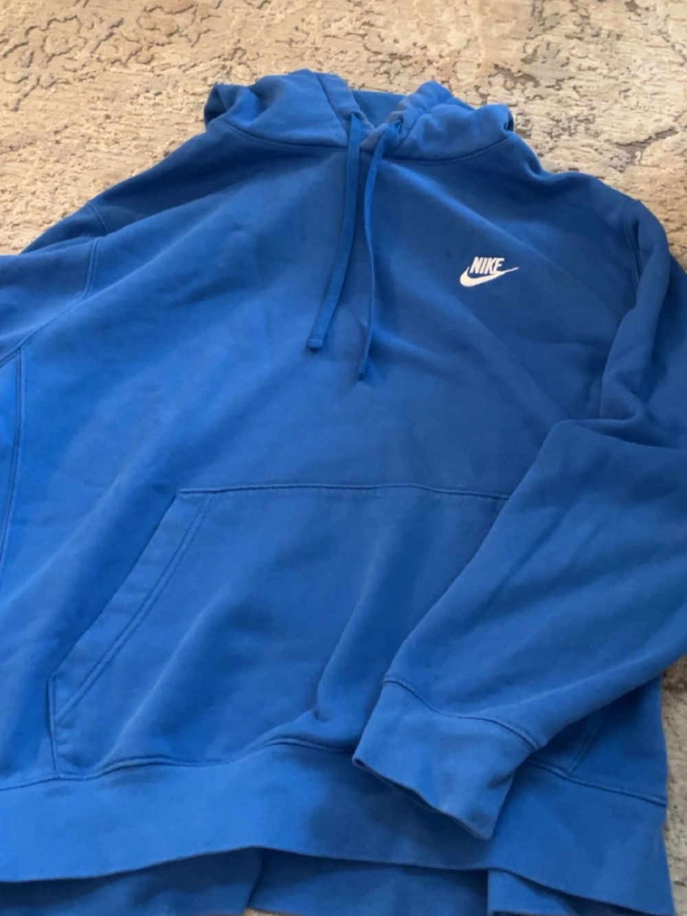 Nike Men's Royal Blue Full-Zip Hoodie with White Logo